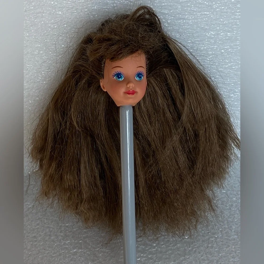 Vintage 1990s Barbie COURTNEY Doll Brown Long Hair - HEAD Replacement Only